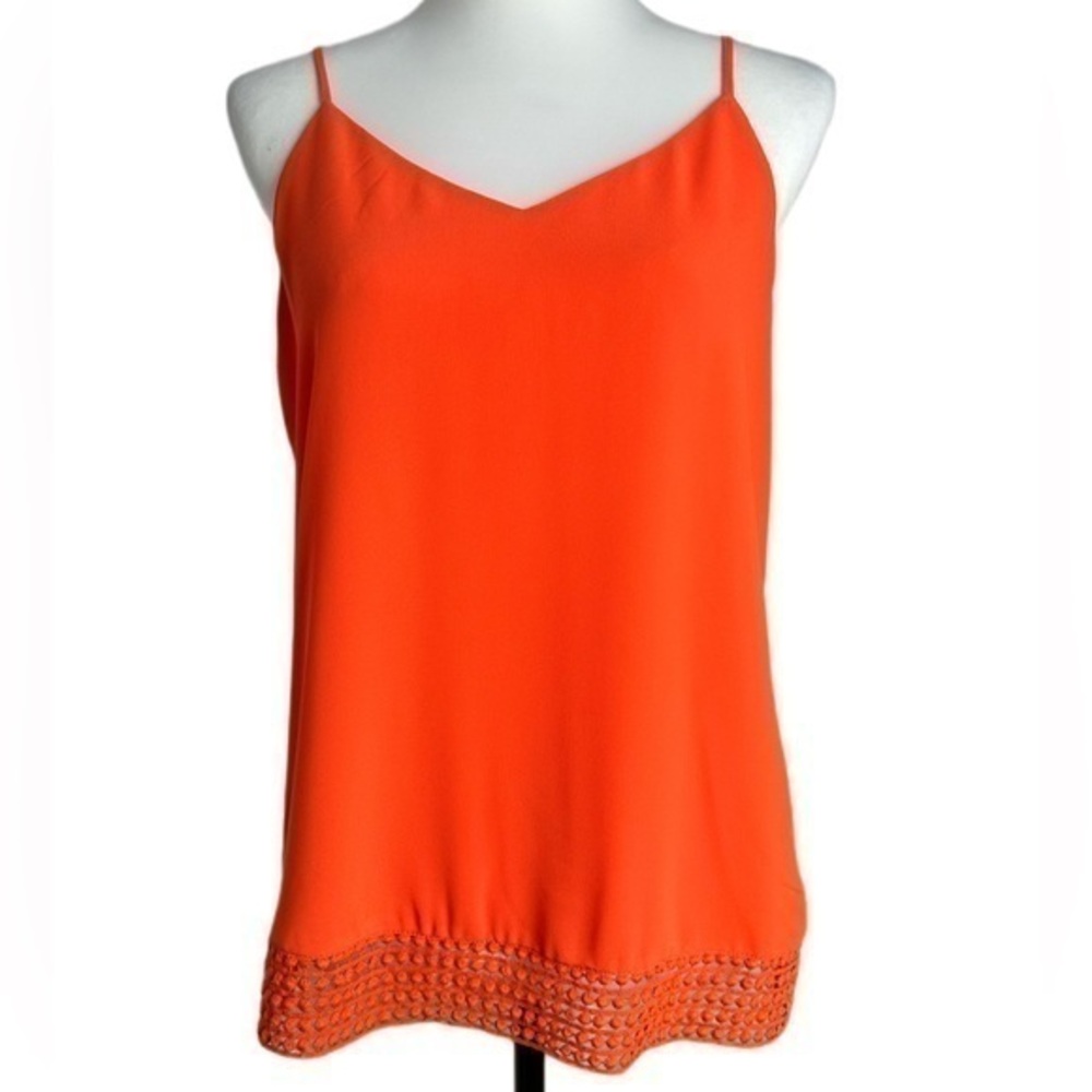 Naked Zebra Bright Orange‎ Silky V-Neck with Hem Detail Camisole